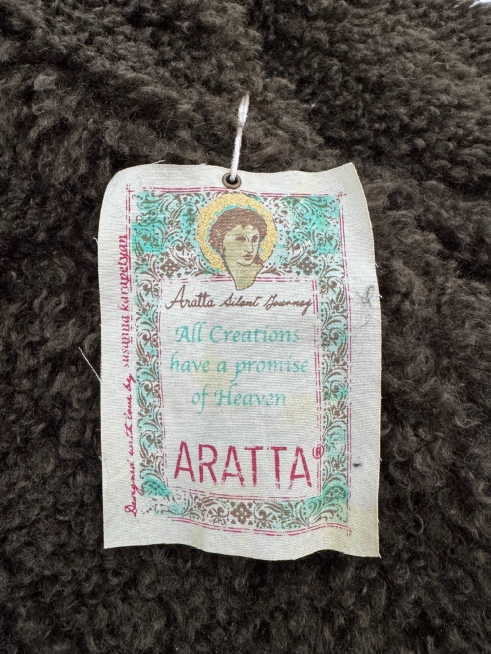 Aratta Olive Green Teddy Jacket with Embroidered Back - Picture 5 of 11
